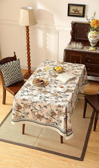ISAENNE Designer Vintage Linen Small Square Table Cloth,Floral and Bird Pattern Tablecloths,Fall Wrinkle Resistant Home Decor Tablecloth for Dining Kitchen Party Christmas,55"*55"-Murad A