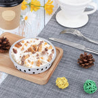 Beasea Mini Tart Pans with Lids 100 Pack, 4” 8oz Disposable Aluminum Baking Foil Tins Round Small White Black Dot Container for Individual Cupcake Dessert Muffin Ramekin Cheesecake Quiche Oven Dishes