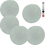 Trivets for Hot Dishes, Pots and Pans, 8 Inches Hot Pads 5 Pcs, Pot Holders for Kitchen, Heat Resistant Mat Protect Counter, Coasters Set Home Essentials Farmhouse Decor (Green)