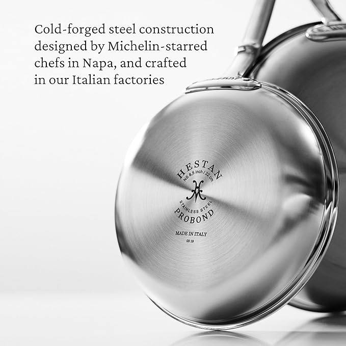 Hestan ProBond Forged TITUM - Professional Clad Stainless Steel, Nonstick, Frying Pan, (12.5-Inch), Induction Compatible, Made without PFOAs
