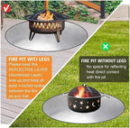 DocSafe 38 x 38 inches Round Fire Pit Mat, Upgraded 4-Layer Under Grill Mat Protector for Decks,Patios,BBQ, Heat Insulated Indoor Fireplace Pad, Oil-Proof and Reusable and Waterproof,Black and Silver