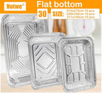 Notwoe® Disposable Aluminum Pans with Lids, 10x7.5 and 7.3x5.3 Square 6.9x4.3 Square Combo Set, Disposable Baking and Cake Pan. (L30 Pack w/Lids)
