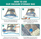6 Jumbo Vacuum Storage Bags, Space Saver Bags Compression Storage Bags for Comforters and Blankets, Vacuum Sealer Bags for Clothes Storage, Hand Pump Included