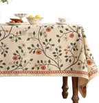 ISAENNE Designer Floral Square Tablecloth,French Linen Light Beige Indoor Table Cloth,Fall Wrinkle Resistant Home Decor Tablecloths for Dining Thanksgiving Kitchen Party,67"*67"-Flora A