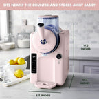 GreenPan Frost Ice Cream Machine & Frozen Drink Maker, Soft Serve, Slushie, Milkshakes & Cocktails, No Freezer Needed, 15-in-1, 7 Textures, Quiet & Rapid, Easy Clean, Family Size, Strawberry Pink
