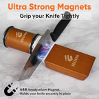 Rolling Knife Sharpener Kit - Beech Wood Magnetic Rolling Sharpener for Knives with 15 & 20 Degree Angles - Elegant Gift for Chefs & Cooks - Knife Sharpening Kit for Kitchen & Pocket Knives