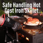 RAPICCA Heat Resistant BBQ Grill Gloves: Oil Resistant Waterproof for Smoking Grilling Cooking Barbecue Deep Frying Turkey Rotisserie Handling Hot Greacy Meat - Long Sleeve 932°F