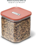 Caraway 2.5qt Glass Airtight Food Storage Container with Lid – Non-Toxic, BPA-Free Kitchen Storage Container – Stackable, Space-Saving Airtight Container for Dry Goods and More - Perracotta