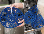 GASARÉ, Extra Large, Thick, 10" Silicone Trivets for Hot Dishes, Pots, and Pans, Hot Pads for Countertops, Flexible, Dishwasher Safe, 10 x ¼ Inches, Set of 3, Blue