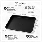 Wrenbury Jelly Roll Pan 15x10 - Carbon Steel DuraQuartz Non Toxic Large Baking Sheet - ⅔ Sheet Pan for Cookies