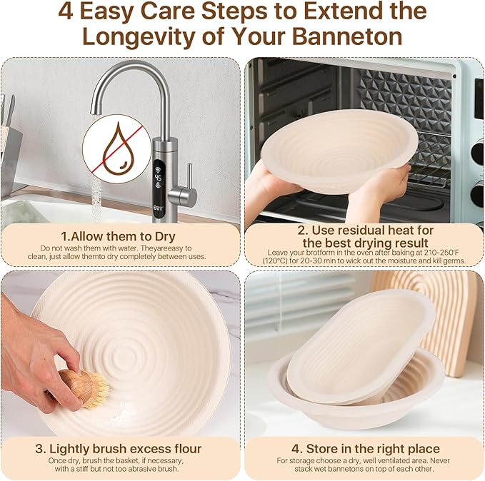Non-Stick 11‘’ Oval Wood Pulp Banneton Bread Proofing Basket, Sourdough Banneton Basket, Bread Making Tool Brotform Sourdough Bread Baking Supplies