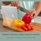 Reusable Silicone Food Storage Bags – Set of 4 Multicolor (500ml/17oz, 1000ml/34oz, 1500ml/51oz, 2000ml/68oz) – Leakproof, Freezer, Microwave, Oven & Dishwasher Safe, BPA-Free