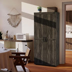 Tall Kitchen Pantry Cabinet: Food Pantry Cabinets for Kitchen Storage, Grey Wood Storage Cabinet with 2 Doors, Farmhouse Cabinets with Freestanding Cupboard (Grey)
