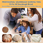 UFO Bread Lame Sourdough Scoring Tool Kit – Wooden Dough Scoring Tool, Replaceable Blades, Pouch, Cleaning Brush & Finger Guards | Perfect Baking Gifts for Sourdough Lovers