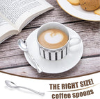 WDF 300 Pieces Plastic Silver Mini Spoons - 4 Inches Silver Plastic Tasting Spoons for Desserts, Heavy Duty Disposable Spoons Perfect for Coffee, Cake, Desserts, Appetizers for Christmas Wedding/Party