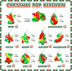 Christmas Pop Fidget Toys Bulk Its Christmas Party Favors for Kids 30 Pack Mini Pop Keychain It Stocking Stuffers for Kids Goodie Bag Stuffers Fidgets for Classroom Prizes Student Birthday Party Gifts
