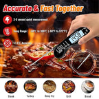 Meat Thermometer, IP67 Waterproof Digital Meat Thermometer with Backlight, Hold Function & Magnet for Grill, BBQ, Candy, Beef,Turkey，Gadgets Essentials BBQ Accessories,Mens Stocking Stuffers
