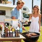 Grill Caddy, BBQ Caddy with Paper Towel Holder & Utensil Holder, Picnic Caddy Organizer for Outdoor Cooking, Tailgating, Camping | Must-Have for Patio, RV, Camper