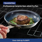 Tramontina Professional 10-Inch Ceramic Non Stick Frying Pan, Heavy-Gauge Aluminum Skillet with Nonstick Coating, Dishwasher and Oven Safe, Black