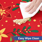 homing Rectangle Table Cloth Cover, Waterproof Polyester Elastic Fitted Tablecloth, Fits for 8 Foot Folding Tables, Washable Table Protector for Christmas, Holiday, Party (Flowers, 30" x 96")