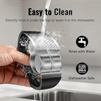 Garlic Press Rocker - Stainless Steel Garlic Crusher, 2-in-1 Easy Kitchen Gadget for Effortless Smashing