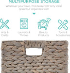 Best Choice Products 10.5x10.5in Pack of 5 Cube Storage Baskets, Water Hyacinth Multipurpose Collapsible Organizers, Handwoven Laundry Totes for Laundry, Living Room, Kids Room & Nursery - Gray