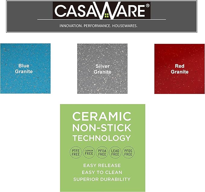 casaWare Toaster Oven 12 x 11-Inch Baking Sheet with a 1.5-Inch Handle (Blue Granite)