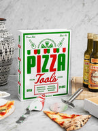 Printworks The Essentials, Pizza Tools – Pizza Cutter & Server Spatula Set with All the Accessories You Need in an Elegant Book-Style Case