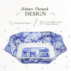 Spode Blue Italian 9.5-Inch Serving Bowl - Elegant Porcelain Tableware for Vegetables, Main Dishes, Entrees, Sides, Salads - Mix & Match Blue Patterned Rim with Dinnerware Sets, Great for Hosting
