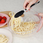 Hotec Mini Silicone Kitchen Tongs for Cooking - 7-Inch Small Serving Tongs with Silicone Tips, Set of 3 (Black)