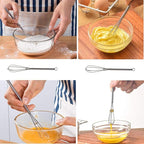 6 Pcs Small Wire Whisks 7 Inches Mini Stainless Steel Whisks for Cooking Kitchen