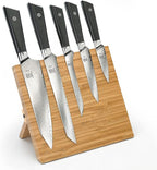 Mercer Culinary Premium Grade Super Steel 6-Piece Knife Set with Magnetic Bamboo Stand, G10 Handles
