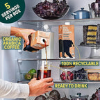 Wandering Bear Espresso Roast Organic Cold Brew Coffee - Extra Strong Bold, Smooth, No Sugar Added, Shelf-Stable, Ready to Drink, 100% Organic Iced Cold Brewed Coffee Drink - 32 fl oz, 6 pack