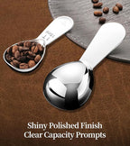 Coffee Scoop Set, 1 Tablespoon Measuring Scoop Heavy-Duty 304 Stainless Steel Short Handle for Coffee Canisters, Protein Powder & Tea (2 Pack)