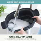 GreenPan Elite 8-in-1 Programmable 6QT Electric Slow Cooker, Dishwasher Safe Lid & Removable Crock, PFAS-Free Healthy Ceramic Nonstick Multi-Cooker, Sear, Sauté,Brown, Steam Basket, Roast, Deep Teal