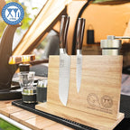 XYJ Authentic Since 1986, Magnetic Knife Block, Double Side Kitchen Knife Holder, Natural Wood, Knife Cutlery Display Stand, Organizer Storage Rack for Home Kitchen