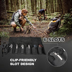 Real Leather Pocket Knife Roll with 6 Slots – Folding Knife Display Bag, Tactical Outdoor EDC Storage Protector, Compact Mini Case for Knives
