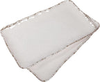 Farmhouse Melamine Serving Platters Set of 2, 17"x10" Large Rectangular Melamine Serving Trays for Serving Food on Parties and Entertaining, Dishwasher Safe. Ivory