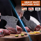 Heavy-Duty Bone Chopper Knife Hand Forged Meat Cutting with Cover Meat Bone Cleaver Knife High Carbon meat knife for Kitchen Outdoor Camping BBQ men gifts