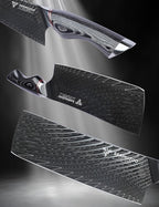 Japanese 7" Nakiri Knife - Professional Kitchen Knives - Japanese Usuba Knife - Black Damascus Steel with Ergonomic Handle - MIAO Series