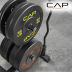 CAP Barbell 2-Inch Olympic Bumper Plate Weight Set with 6 Post Rack | 100-370 lbs | Multiple Options