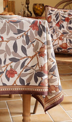 patdrea Designer Vintage Rectangle Tablecloth,Linen Pomegranates and Leaves Pattern Tablecloths,Fall Table Cover Cloth Decor for Kitchen Dining Christmas,Thanksgiving,55"x79"-Tehran a