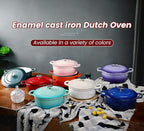 Enameled Cast Iron Duch Oven, 5.5 Quart Round Dutch Ovens Pot with Lid, Dual Handle for Bread Baking, Purple