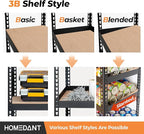 HOMEDANT 28" W x 12.3" D x 59.5" H 5-Tier Boltless Metal Shelving Unit Adjustable Garage Storage Utility Rack Heavy Duty Shelves Organization Shelf Warehouse Kitchen Living Room Pantry 10Pack