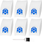 Vacuum Cleaner Bags Fit for Miele Classic C1 Complete C1 C2 C3 S227 S240 S270 S400 S2 S5 S8 Series, Include 6 Packs 3D Efficiency Airclean Bags with 2 Motor Protection Filters and 2 AirClean Filters