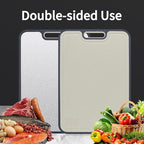 Titanium Cutting Board for Kitchen，100% Double Sided Solid Pure Titanium Cutting Board with Juice Groove &Wheat Straw PP Chopping Board Food Grade (Medium (15''×11‘’ Inche))