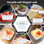 EUSOAR Disposable Ramekins with Lids, 10oz 100pcs Aluminum Foil Baking Cups, Creme Brulee Cups, Muffin Cups for Baking, Square Cupcake Pans, Mini Cake loaf Bread Containers