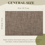 KXN Placemats Set of 4, Dual-Layer Thickened Faux Linen Table Mats, Heat Resistant & Wrinkle-Free, Machine Washable Cloth Place Mats for Kitchen Dining Indoor Outdoor (Burlap)