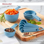KitchenAid Universal Easy To Read Measuring Cup and Spoon Set with Soft Grip Handle for Maximum Control, Hang Hole and Nesting For Easy Storage, Dishwasher Safe, 9 Piece, Blue Velvet