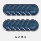Organic Shape Restaurant Dinner Plates 11.65", Commerical Grade Catering Stoneware Plates in Ir-regular Organic Shape, Chip & Scratch Resistant, Glossy Reactive Glaze Blue, Case of 12